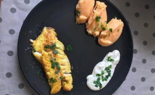 Filet de daurade et son écrasé de pomme de terre et carotte.